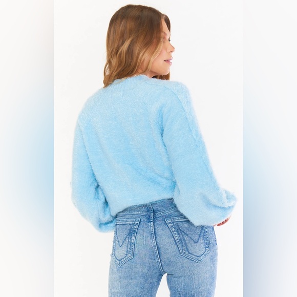 Show Me Your Mumu Vienna Sweater in Frosty Blue Knit Small Winter Holiday - Picture 6 of 11